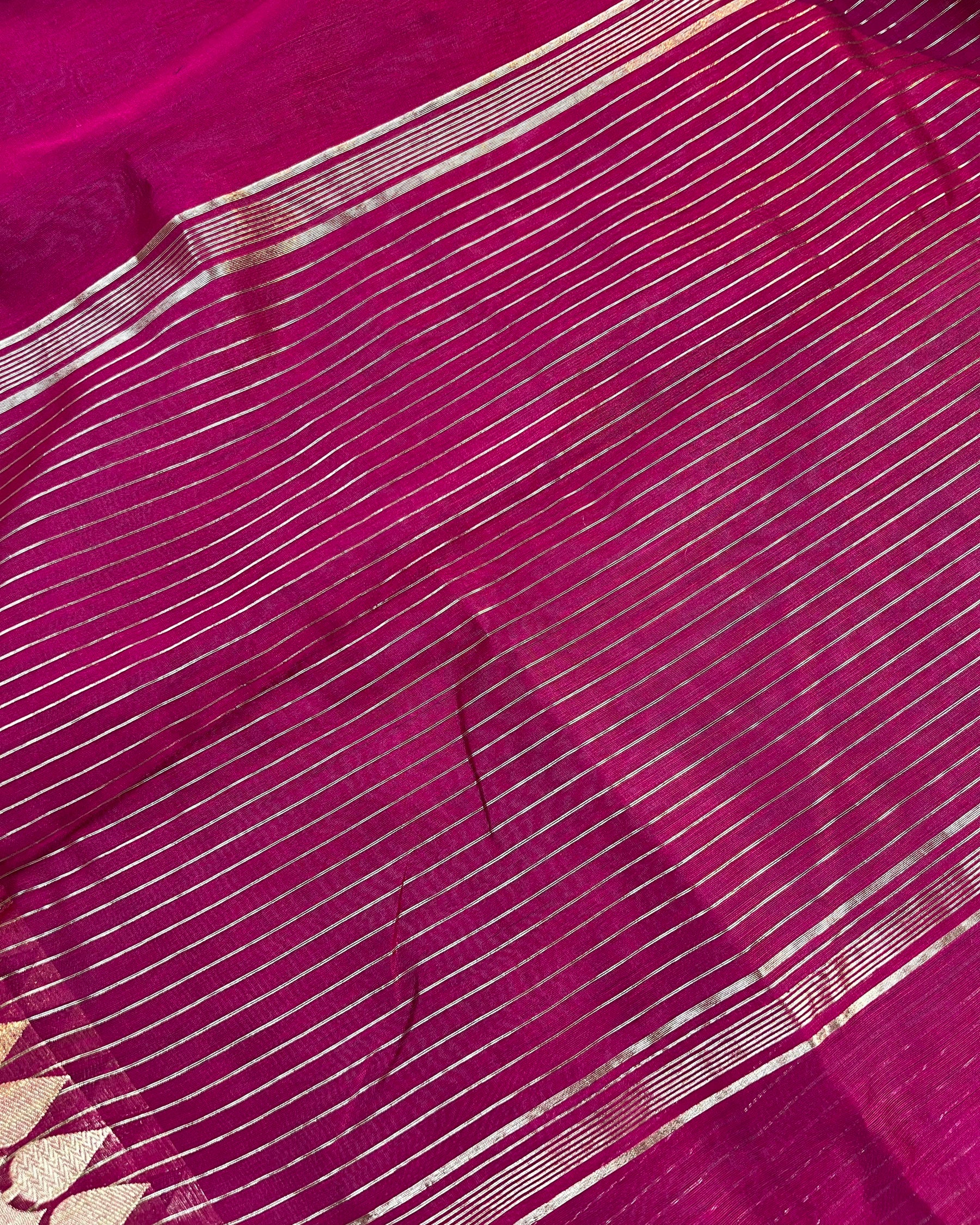 Daily Wear Rani Pink Plain Breathable Cotton Silk Saree - Niyarah