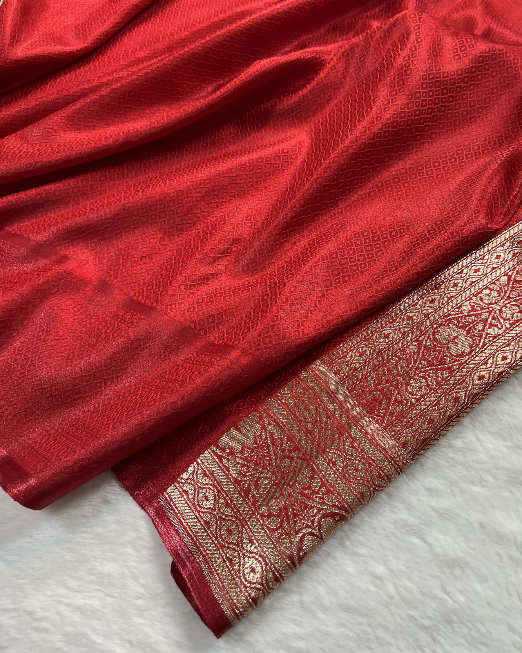 Turquoise Shades Banarasi Dot Pattern Booti Satin Silk Saree, Tanchui Blouse - Niyarah