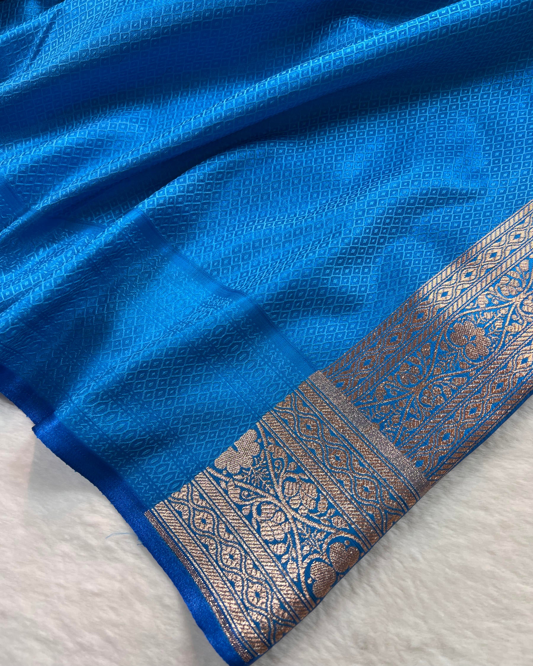 Rani Pink Banarasi Dot Pattern Booti Satin Silk Saree, Tanchui Blouse - Niyarah