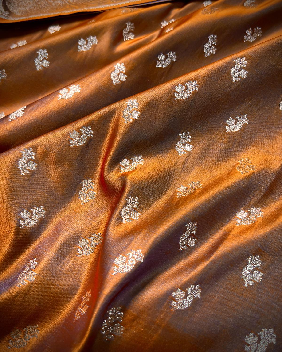 Beautiful Musturd Shades Banarasi Booti Mashru Katan Silk Saree