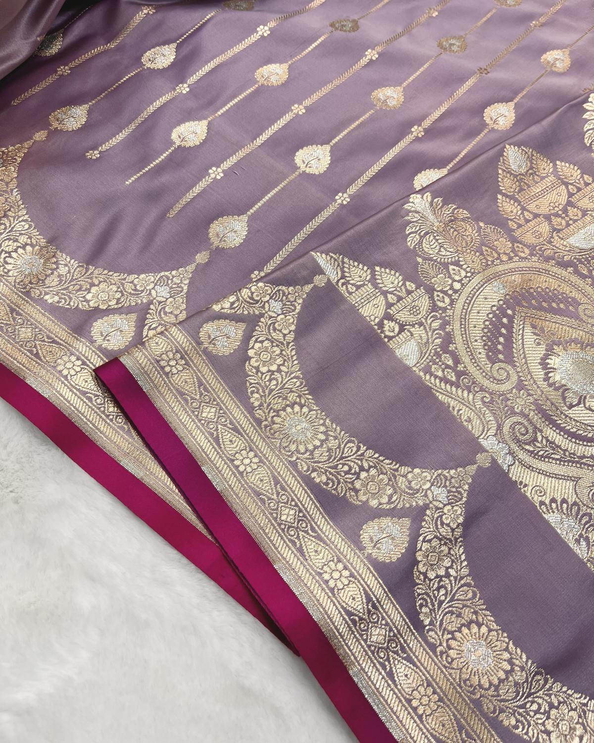 soft luxurious texture of banarasi silk saree with intricate zari work -Niyarah| buy latest designer saree online