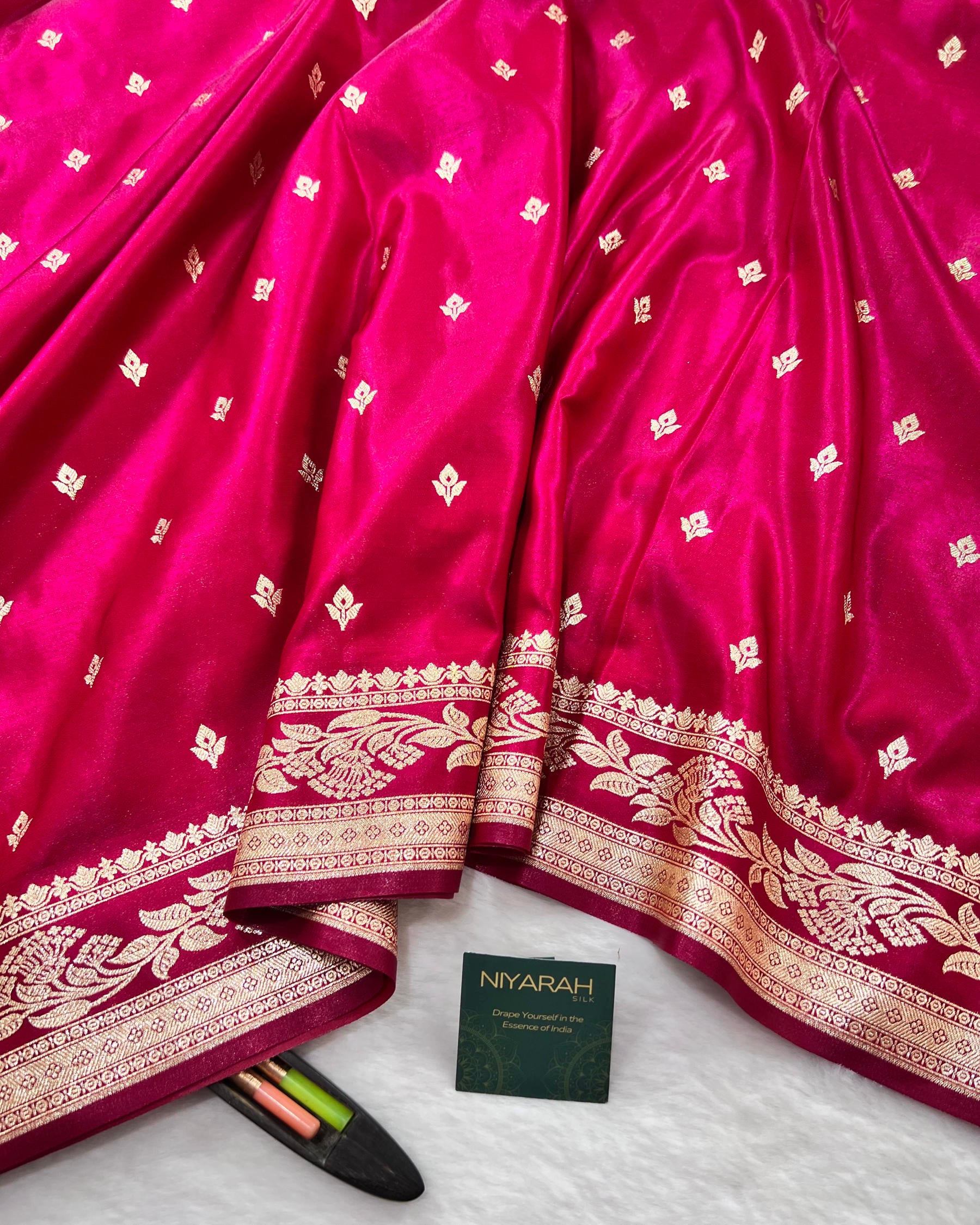 Rani Shades Banarasi Booti Mashru Satin Silk Saree - Niyarah