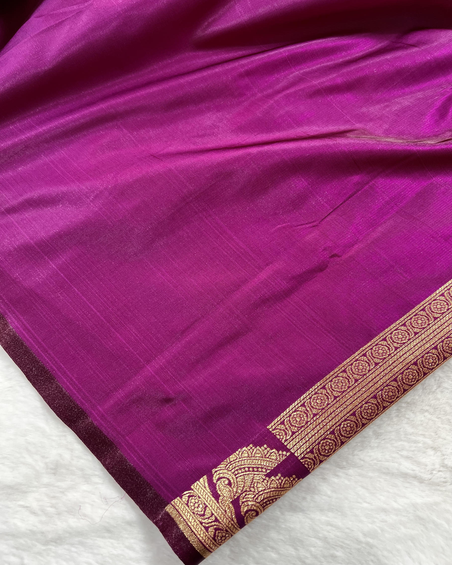 Purple Banarasi Floral Booti Satin Silk Saree - Niyarah