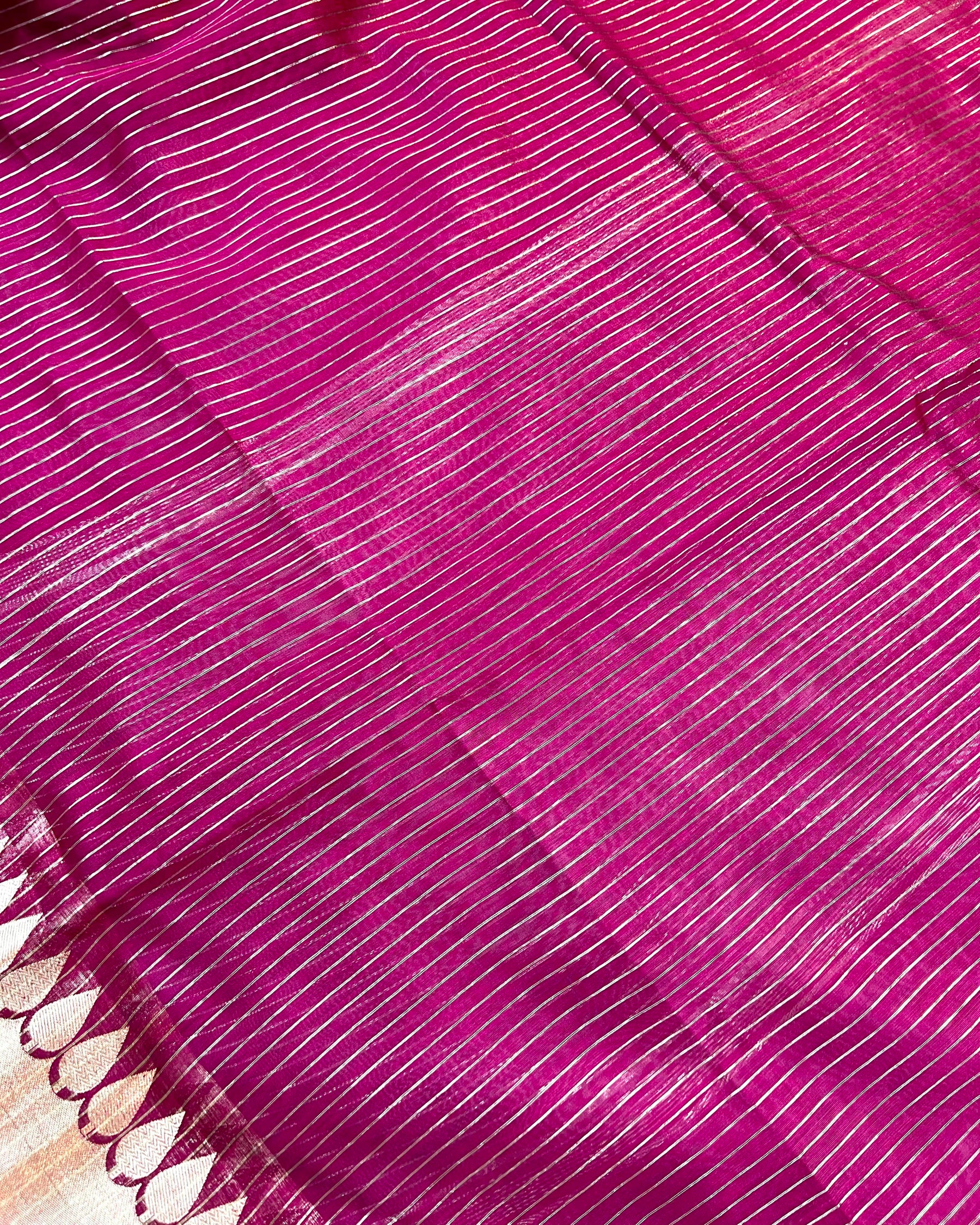 Daily Wear Rani Pink Plain Breathable Cotton Silk Saree - Niyarah