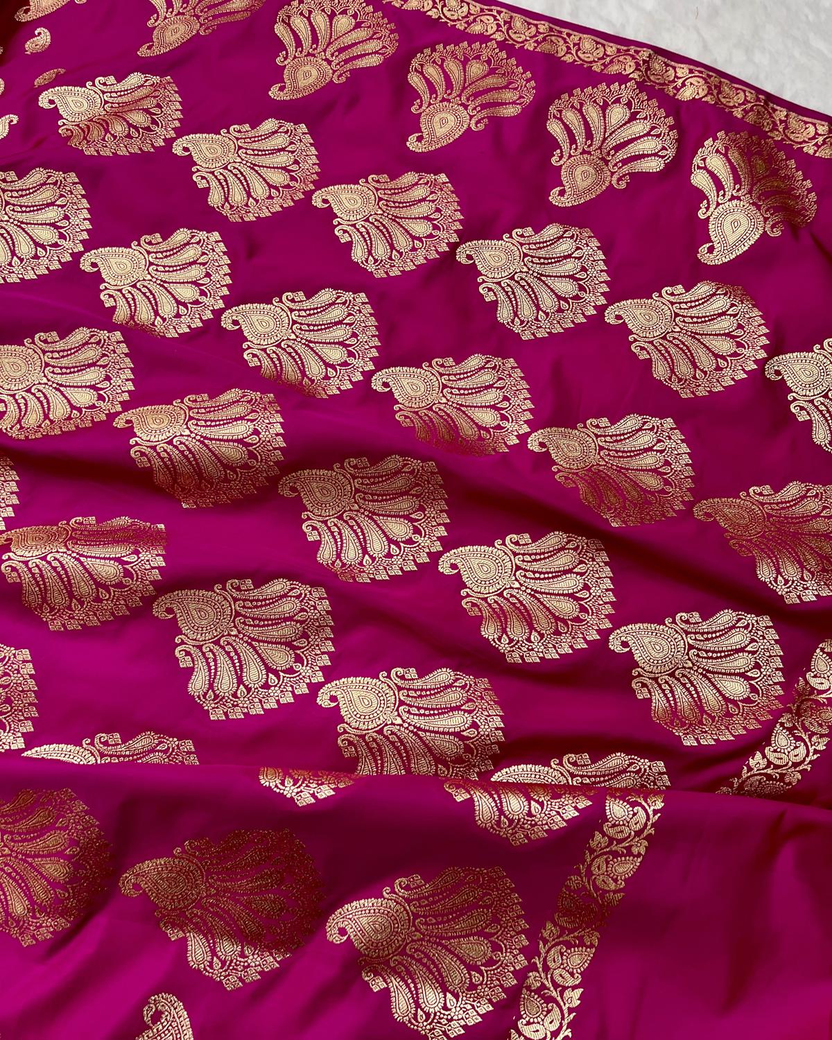 Rani Pink Shades Banarasi Boota Border Katan Silk Saree